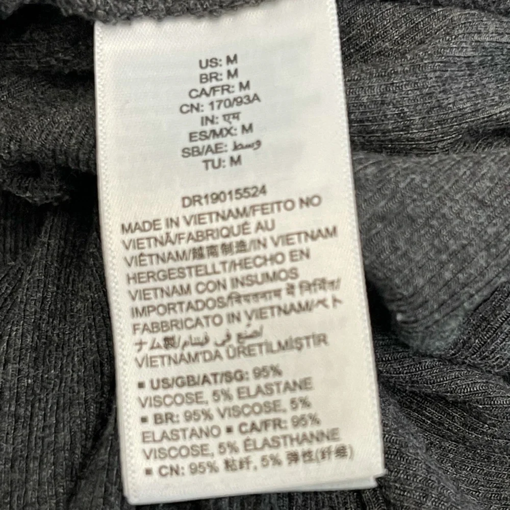 Daily Ritual Stretch Ribbed Drawstring Cropped washed out Gray Jumpsuit - Picture 5 of 8